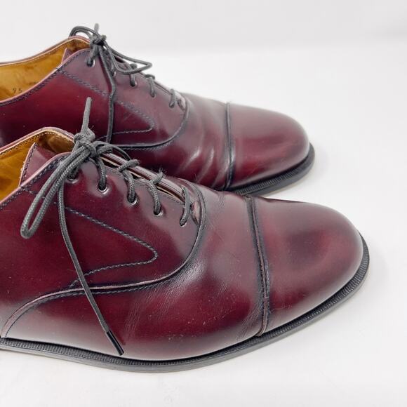 Cole Haan Mens 9.5 Brown Leather Lace Up Oxford Dress Shoes Leather Sole Almond - Picture 7 of 12